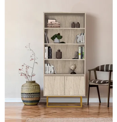 Corp biblioteca, Hanah Home, Laxus Rea, 80x182x36 cm, Travertin