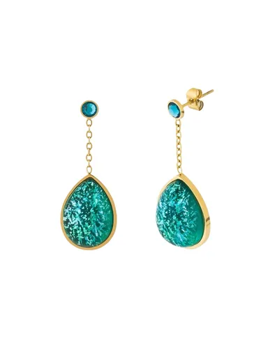 Preciosa Cercei din oțel placat cu aur cu cristal ceh Preciosa Lagoon Royal Lagoon 7495Y70