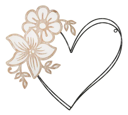 Mauro Ferretti Panou De Perete Fier/Lemn Inimă cm 50X2X45 Min 2 | Aosom Romania