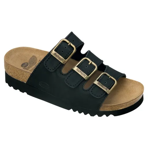 Papuci Scholl Rio Wedge AD negru, mărimea 38, negru, 38 EU