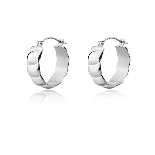 S'Agapõ Cercei fermecători rotunzi din oțel Chunky SHK55