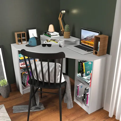 Birou, Hanah Home, Floating, 120x90x76.8 cm, Alb