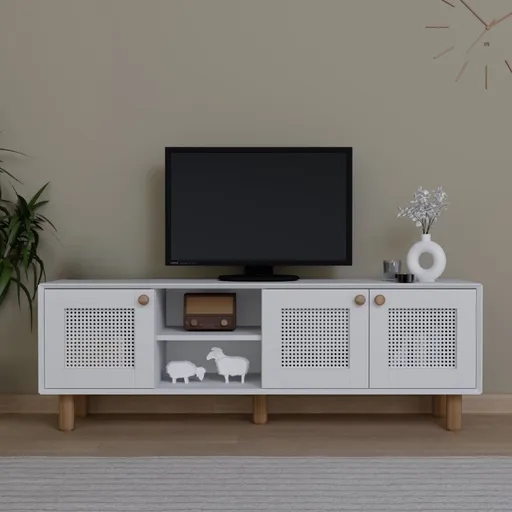 Comoda TV, Hanah Home, Bohemian 1600-144, 160x56x40 cm, Alb