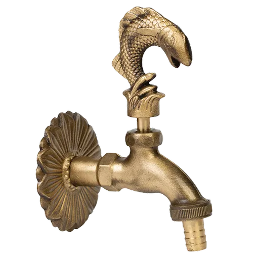 Robinet decorativ 1/2", dublu serviciu din alama si finisaj Peste