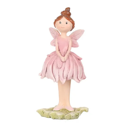 Decorațiune zână Daisy roz, 9 x 21x 9 cm, poliresin