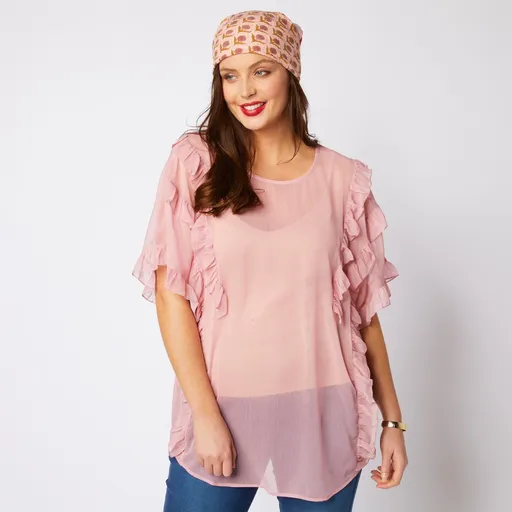 Bluză din voal cu mâneci scurte