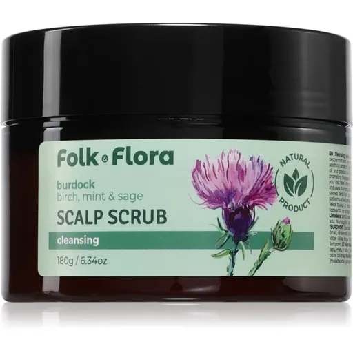 Folk & Flora Burdock exfoliant pentru scalp 180 g
