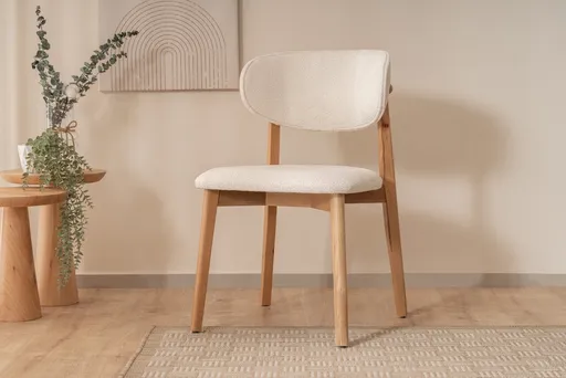 Scaun, Hanah Home, Lugias, 52x84x52 cm, Fag / Alb