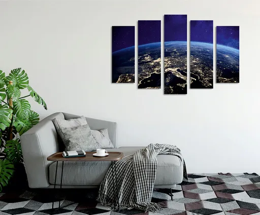 Tablou decorativ, BC119, Rama de lemn, Multicolor