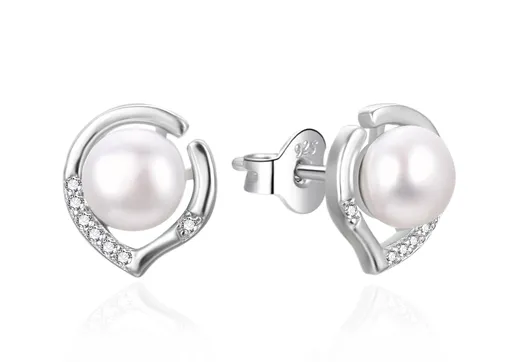 Agato Cercei din argint cu perlă autentică de apă dulce AGT-E240PW-P