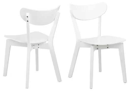 Scaun Roxby, Actona, 45x55x79.5 cm, lemn de cauciuc, alb