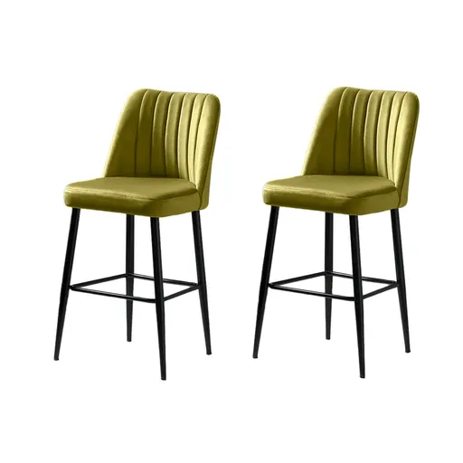 Set de scaune de bar Vento Green and Black, 2 buc., verde deschis, 2 buc.
