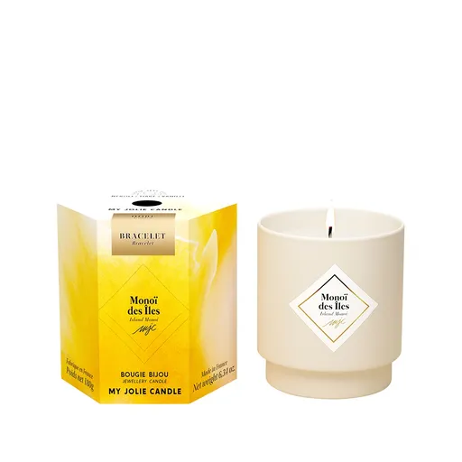 My Jolie Candle Lumânare parfumată 36h cu brățară Gold Les Surprenantes Insula Monoi 320279