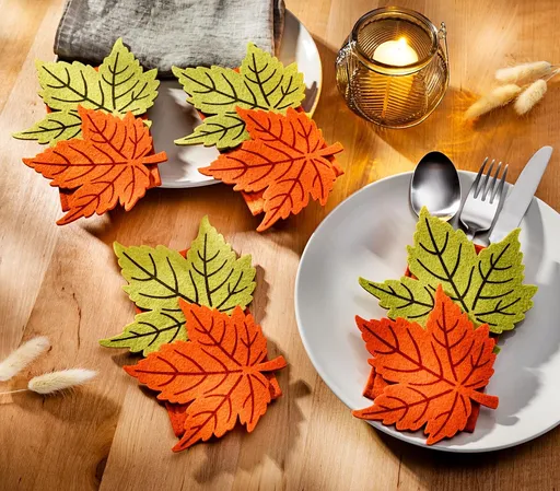 Pungă decorativă pentru tacâmuri Arțar, set 4 buc.