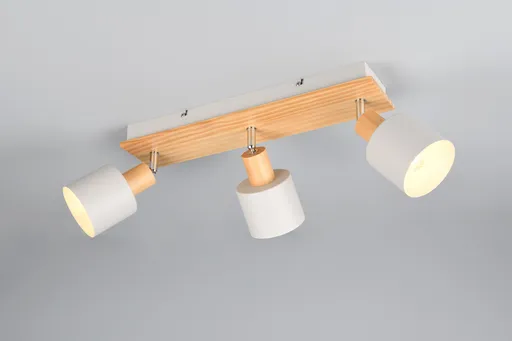 Plafoniera Shanti, TRIO, 45.5x17.5x19.5 cm, 10W, 3x E14, metal, gri/natur