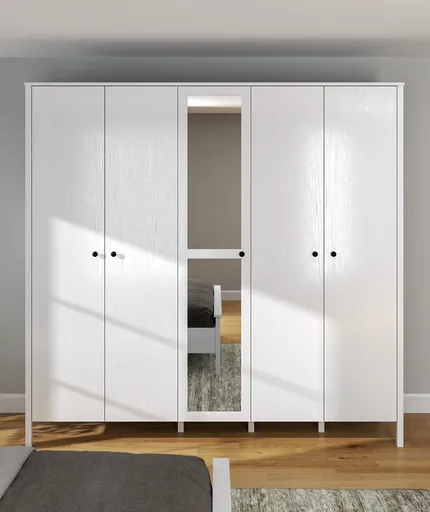 Dulap pentru haine, Hanah Home, FRN-20019, 223.8x215x59 cm, Maro/Alb