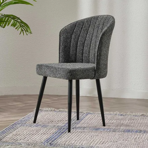 Set scaune 4 piese, Hanah Home, Rubi, Antracit / Negru