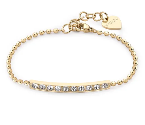 S'Agapõ Brațară eleganta placată cu aur cu cristale transparente Dazzly SDZ17