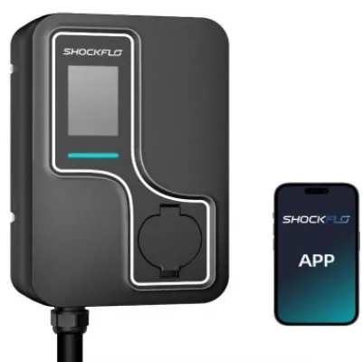 Statie pentru incarcare masini electrice SHOCKFLO CS09-S, monofazata, 32A, 7KW, (Type2), cu display