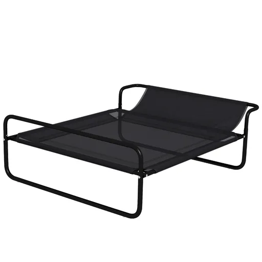 PawHut Pat Ridicat pentru Câini, Pat de Camping pentru Câini și Pisici cu Tetieră, Material Texteline Respirabil, pentru Interior și Exterior, 106 x 8
