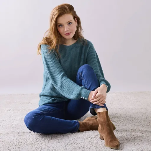 Pulover cu guler tip barcă