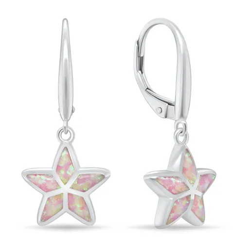 Brilio Silver Cercei suspendați din argint Steluțe cu opale roz EA1162WP