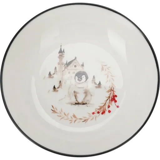 Farfurie adâncă din porțelan Winter Penguin, 20x 4,5 cm