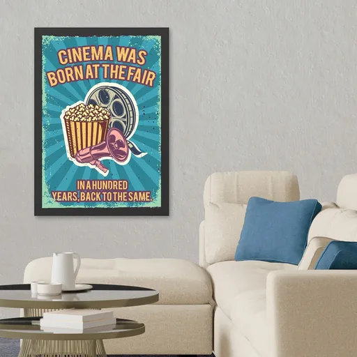 Tablou decorativ, Cinema (40 x 55), Polistiren, Multicolor