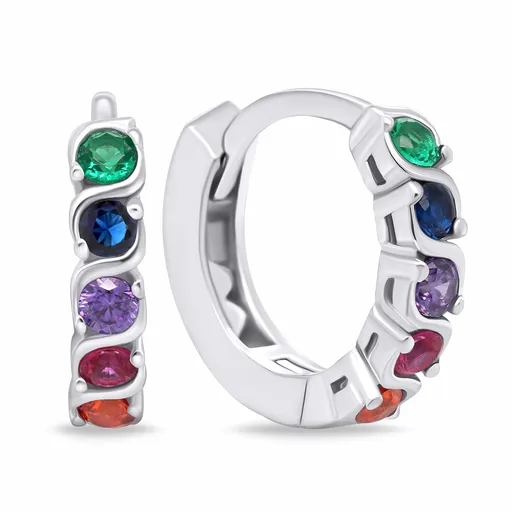 Brilio Silver Cercei sclipitori argintii cu zircon colorat EA672WRBW