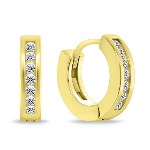 Brilio Silver Elegant cercei cercuri placate cu aur cu zirconi EA775Y