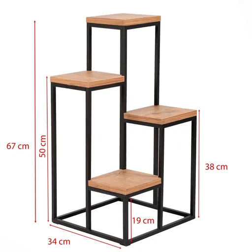 Decorative Jardiniere, Hanah Home, Jason, 34x39x65 cm, Pin Atlantic / Negru