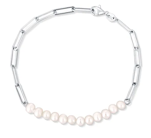 JwL Luxury Pearls Brățară fashion argintie cu perle JL0757
