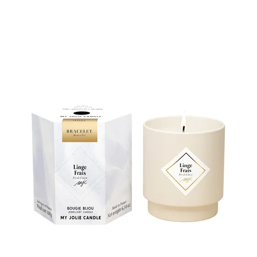 My Jolie Candle Lumânare parfumată 36h cu brățară Gold Les Surprenantes Rufe proaspăt spălate 320282