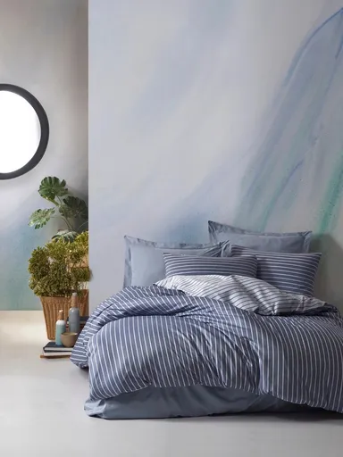 Set cuvertura matlasata dubla Bamboo, L'essentiel Maison, Bamboo, Albastru