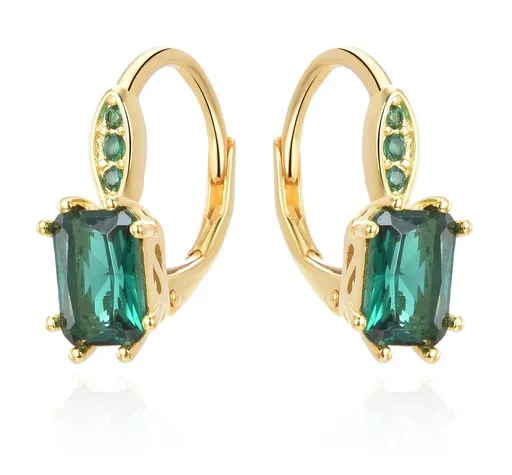 Beneto Cercei din argint cu cristale verzi AGUC3350GR-GOLD