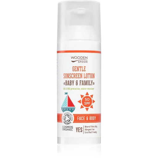 WoodenSpoon Baby & Family loțiune cu protecție solară pentru toată familia SPF 50 50 ml