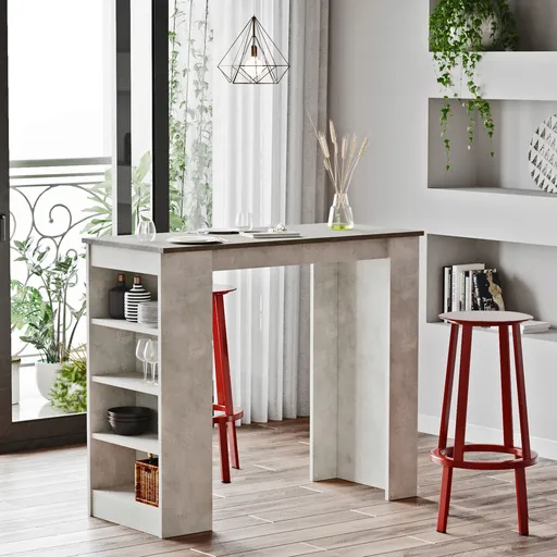 Masa de bar, Hanah Home, St1-Gt, 120x101.8x51.6 cm, Gri