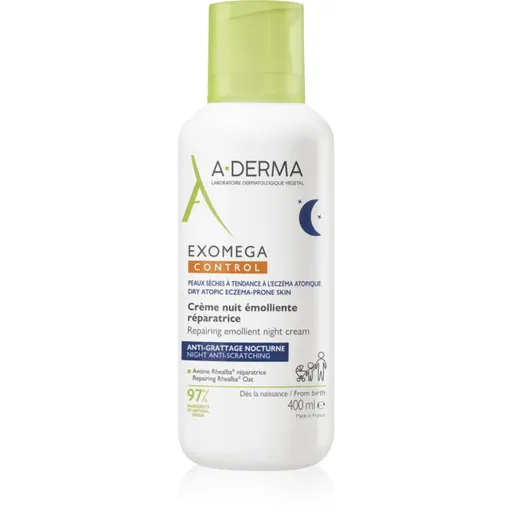 A-Derma Exomega Control Repairing Emollient Night Cream crema regeneratoare de noapte contra zgârierii 400 ml