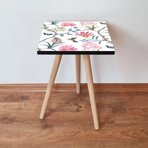 Masuta, Hanah Home, Shp211, 35x42x35 cm, Roz / Galben / Negru / Albastru