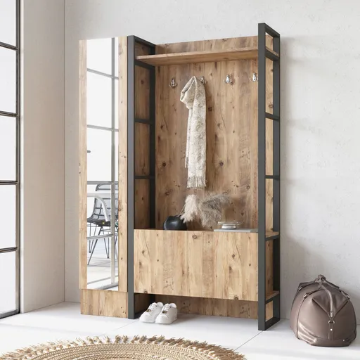 Cuier de perete, Hanah Home, Ml16-A, 90x180x34 cm, Maro