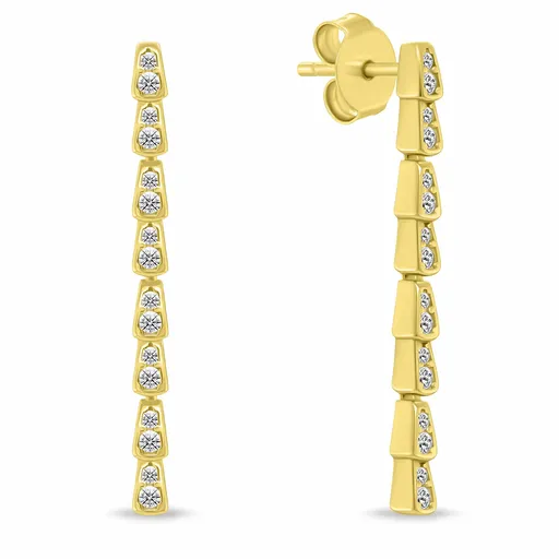 Brilio Silver Cercei suspendați de lux placați cu aur cu zirconiu cubic EA1191Y