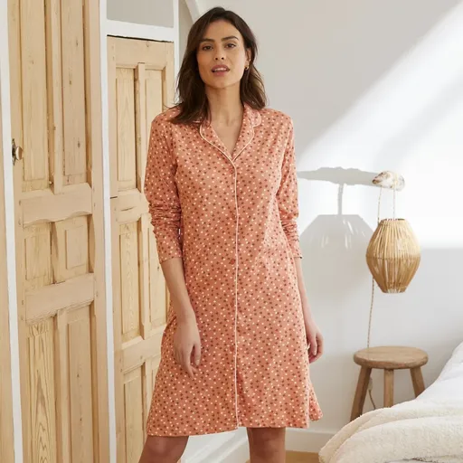 Cămașă de noapte cu mâneci lungi și imprimeu stele