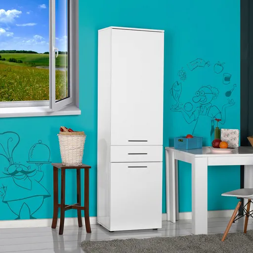 Dulap multifunctional, Hanah Home, Adr-621-Pp-1, 52x187x38 cm, Alb