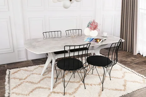 Masa, Hanah Home, Ares 1042, 180x75x80 cm, Alb