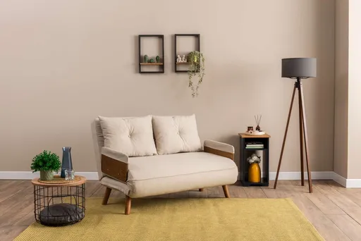 Canapea extensibila 2 locuri, Atelier del Sofa, 859FTN2722, Crem