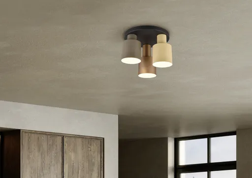 Plafoniera Agudo, TRIO, 30x24.5 cm, 40W, 3x E27, metal, multicolor