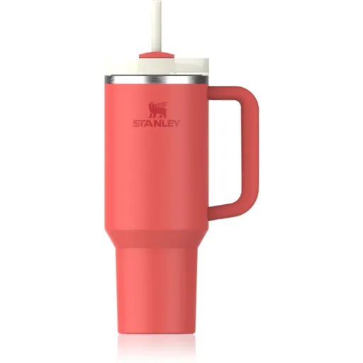 Stanley Quencher H2.O FlowState™ Tumbler pahar din oțel inoxidabil cu pai mare Hot Coral 1180 ml