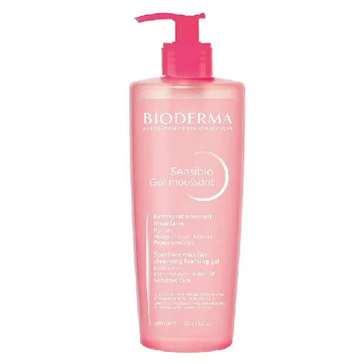 Bioderma Gel de curățare spumant pentru pielea sensibilăSensibio Gel Moussant (Mild Cleansing Foaming Gel) 500 ml