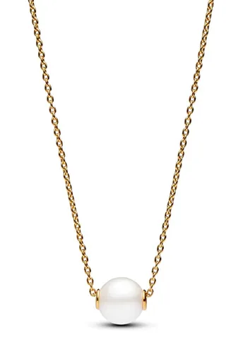 Pandora Colier placat cu aur cu perlă de apă dulce Shine Timeless 363167C01-45