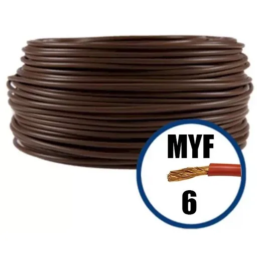 Rola 100m conductor litat din cupru MYF 6 (H07V-K) maro